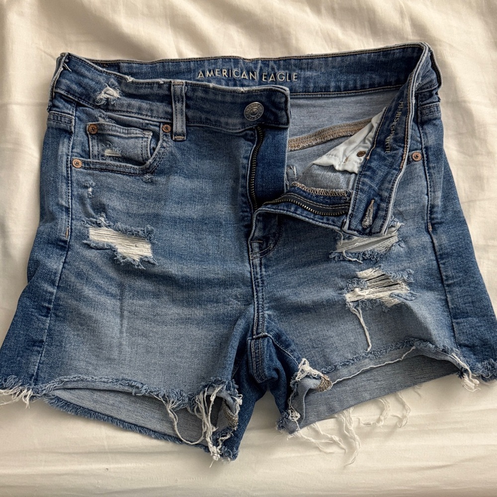 American Eagle Outfitters Distressed Blue Jean Shorts